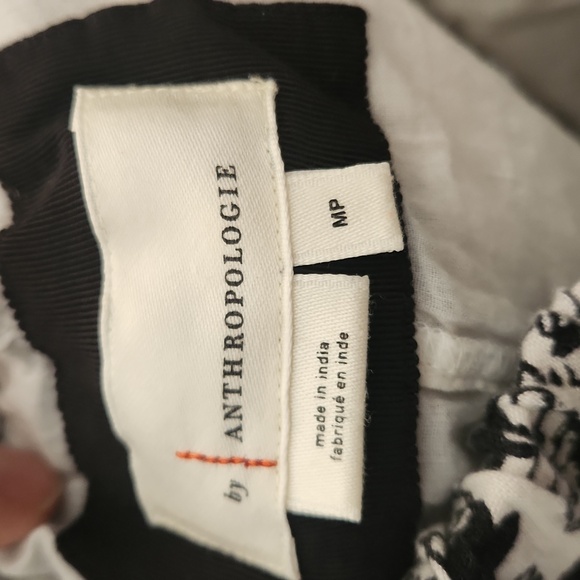 Anthropologie Black Printed Floral Linen Blend Midi Dress Size MP - Picture 10 of 12